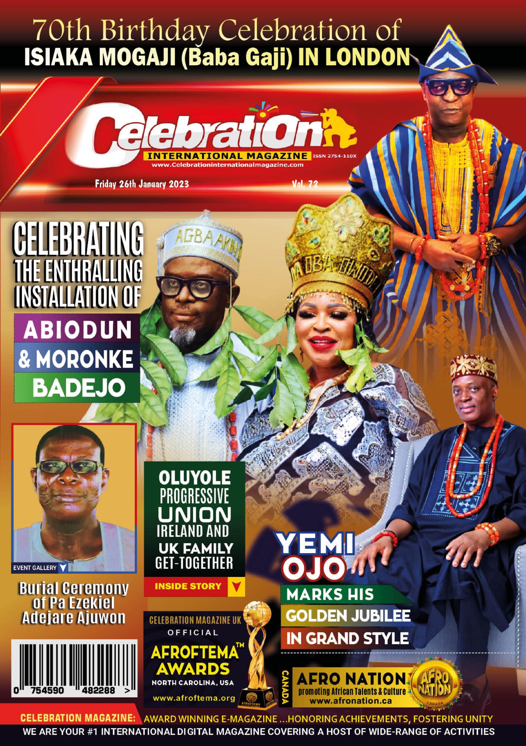 72nd Edition Celebration International Magazine UK Friday 26th January 2024