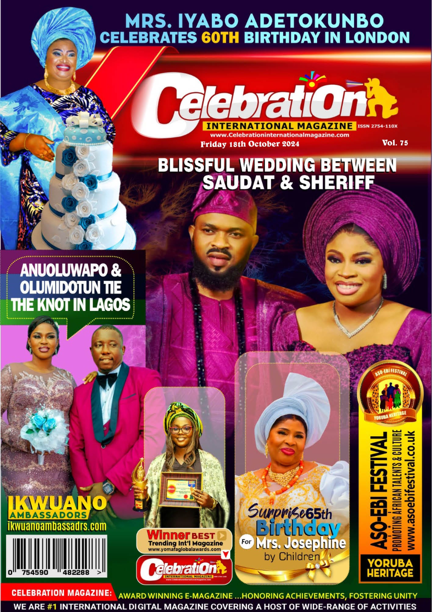 Celebration International Magazine UK, 75th Edition Friday 18th October 2024